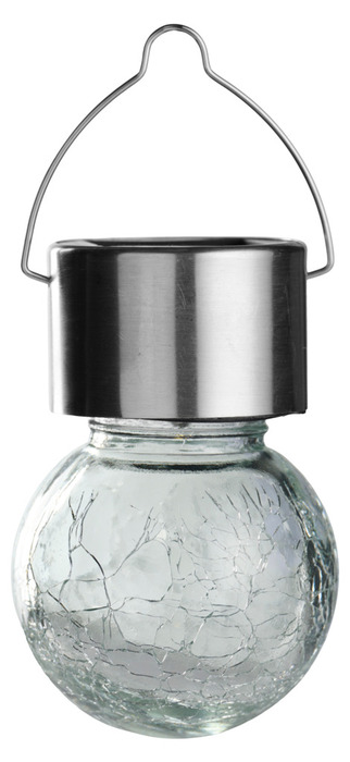 Solcellepære glass/metall Ø6 cm 3-pk.